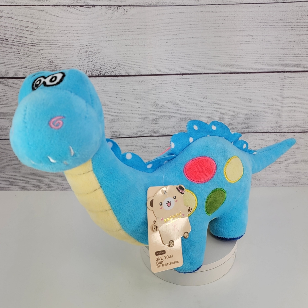 Lissidoll Stuffed Blue Dino Dinosaur Soft Plush Toy Doll 17"